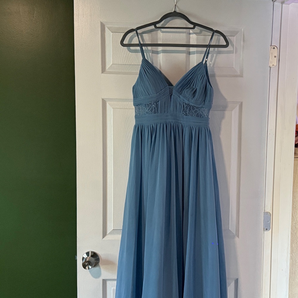 Azazie Blue Spaghetti Strap Dress